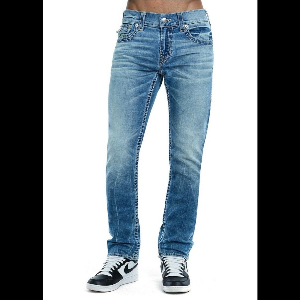 NEW True Religion Skinny Flap Nat Big T Yellow Jeans [ SZ 29 ]‎